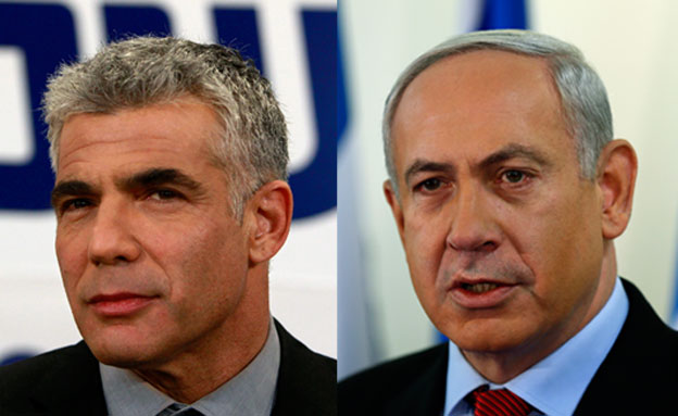 מתחזקים. נתניהו ולפיד (צילום: רויטרס)