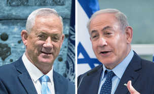 בנימין נתניהו ובני גנץ (עיבוד: יונתן זינדל, פלאש/90 )