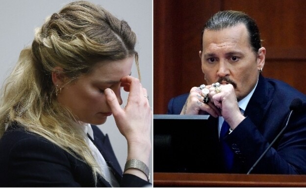 ג'וני דפ ואמבר הרד בבית המשפט (צילום: FRANCK FIFE, gettyimages)