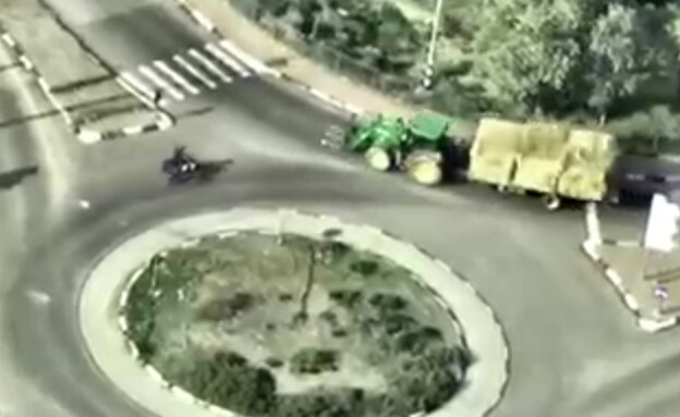 תיעוד מרדף אחרי טרקטורון (צילום: משטרת ישראל)