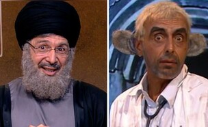 אלי פיניש ויובל סמו בתפקיד סינוואר ונסראללה ב"ארץ  (צילום: מתוך "ארץ נהדרת", קשת 12)